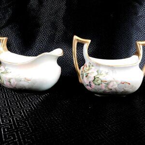 Classic Bavaria Sugar  and Creamer Set with Gold Trim # 23887